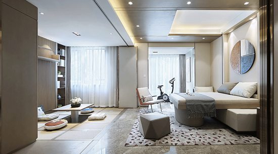 75㎡新中式小戶型暗藏玄機(jī)，客廳、茶室秒變臥室？這個(gè)設(shè)計(jì)火了！